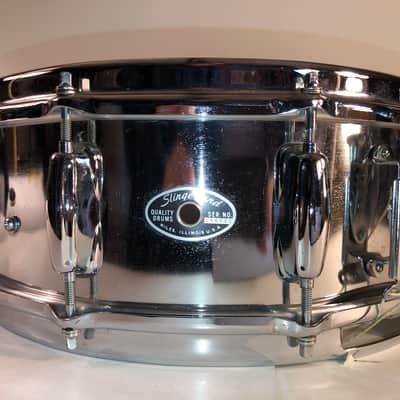 Beautiful Slingerland 10-Lug Snare Drum Niles Badge 1960s - 1970’s - Chrome with Case image 10