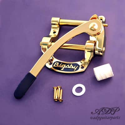 Bigsby B5 + WD Conversion Kit: Bridge 6 Threaded Saddles + Pickup Plate Gold image 2