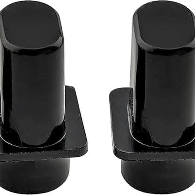 Pro Inch Size Top Hat Guitar Telecaster Switch Tips 3-Way Pickup Selector Switch Knobs for US Fender Tele Style, Black (Set of 2) image 2