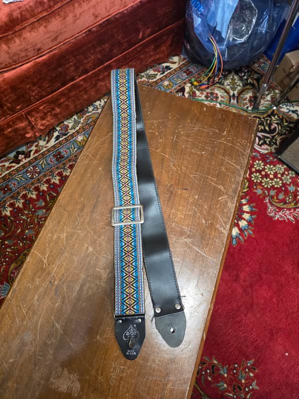 Ace  Guitar Strap Blue Hippie Vintage  1960s image 1