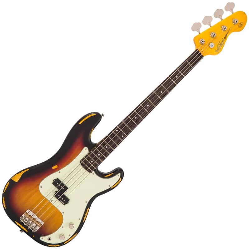 Vintage Vintage V4 ICON Bass ~ Distressed Sunset Sunburst Dist...