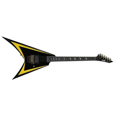 ESP LTD Alexi Laiho Signature 20th Anniversary Arrowhead Guitar w/ EMG Pickup & Hardshell Case - Black with Yellow Bevels image 3