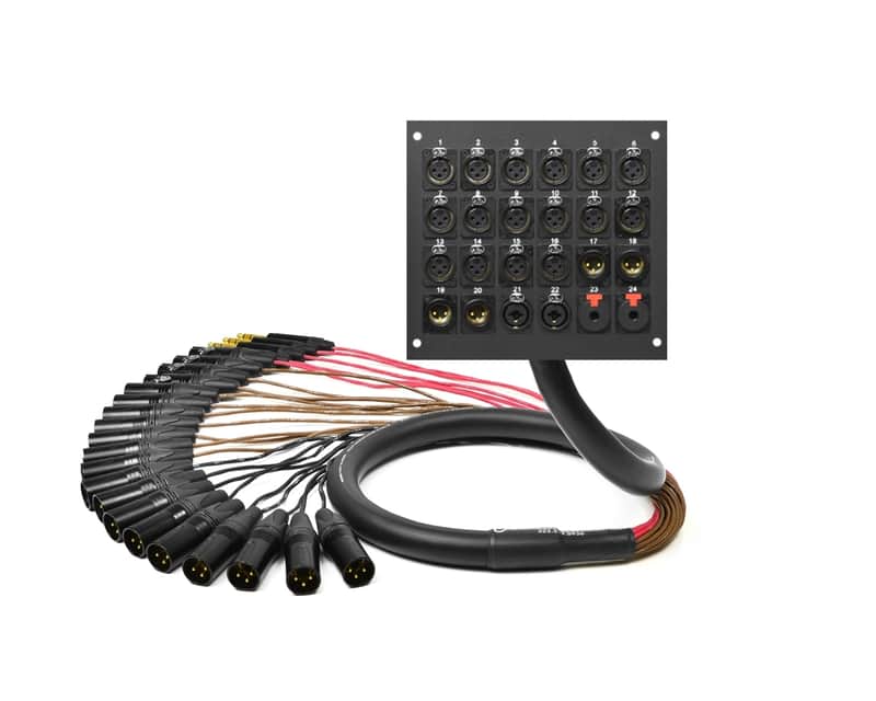 24-Channel Studio Wall Panel / Wall Plate | Made from Mogami 2936 & Neutrik Gold Connectors | Standard Finish | 25 Feet image 1