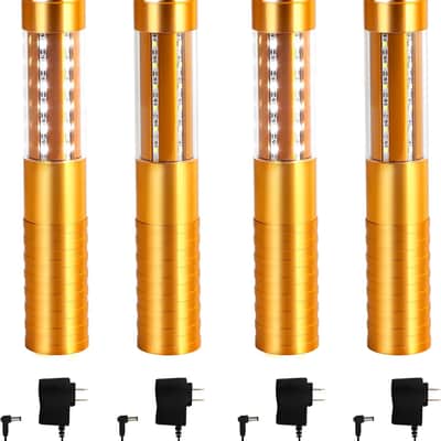 LED Strobe Baton Lights, 4 Pack, Rechargeable Handheld Bottle Service Lights for Stage, Nightclub, Wedding, Party, Concert, Bar (Gold) image 1