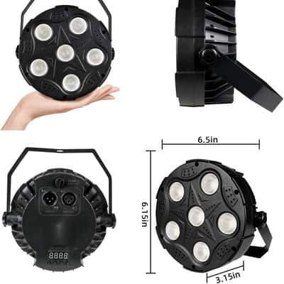 LED Par Lights, Super Bright 6x8W RGBW Par Can Light Slim Uplights Stage Wash Lights with Remote & DMX Control, DJ Event Lighting for Wedding Party Church Club Stage Lighting image 2