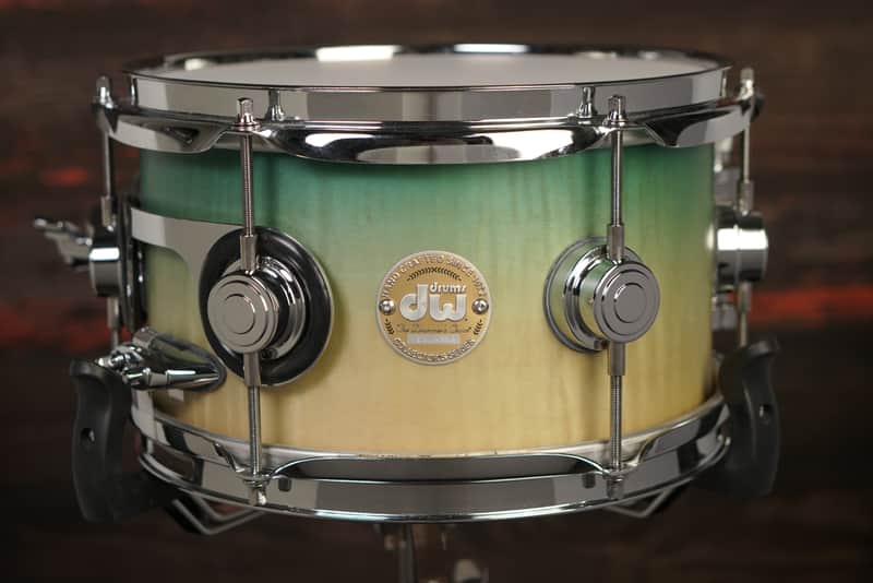 DW 6x10" Collector's Series Snare Drum - Candy Blue Azure Burst over Mapa Burl Exotic Veneer - Carl Allen image 1