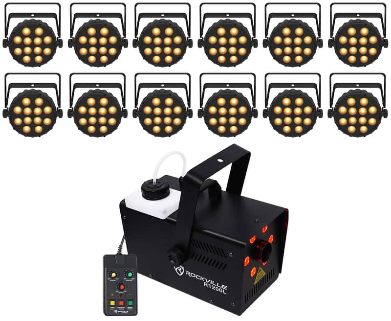 12) Chauvet DJ SLIMPAR Q12 BT ILS Wireless Par Wash Up-Lights w/Bluetooth+Fogger image 1