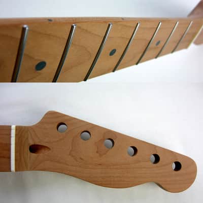 Telecaster 22 Stainless Steel/ Unfinished/ Rounded Ends Frets/Guitar Neck /Roasted, w/Warmoth Bone Nut /fits Fender TELE image 1