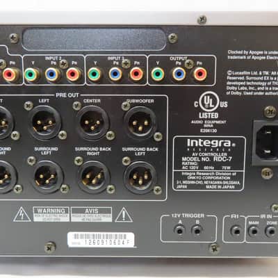 Onkyo Integra RDC-7 7.1 Channel A/V Controller Preamplifier Preamp