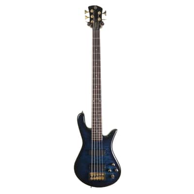 Spector Legend 5 Custom 5 String Bass Trans Blue Quilt Top image 3