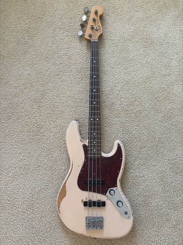 Fender Flea Artist Series Road Worn Signature Jazz Bass 2016 - Present - Shell Pink image 1