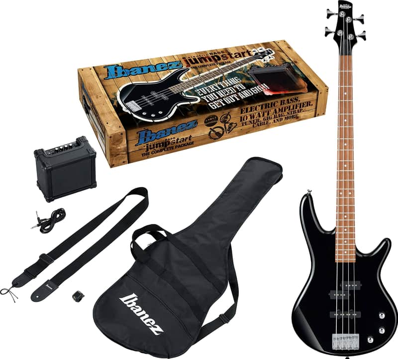 Ibanez IJSR190N Jump Start Electric Bass Guitar Starter Pack 2024 - Black image 1