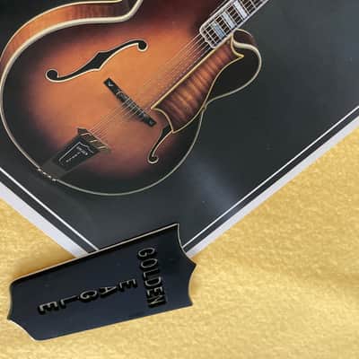 NOS-Heritage Golden Eagle Tailpiece Emblem / Shield 1985 - Black / White plastic engraved image 7