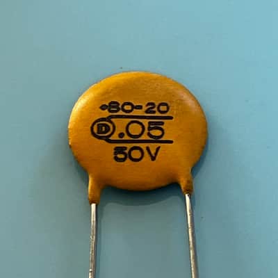 (1) Reproduction 1960’s 1970’s ceramic telecaster Stratocaster capacitor cap circle D .05 50v round dime fender image 1