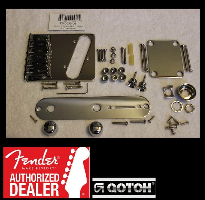 Fender/Gotoh Telecaster Nickel Body Hardware Set Modern GTC202 6-saddle Bridge USA Tele TB-0030-001 image 1