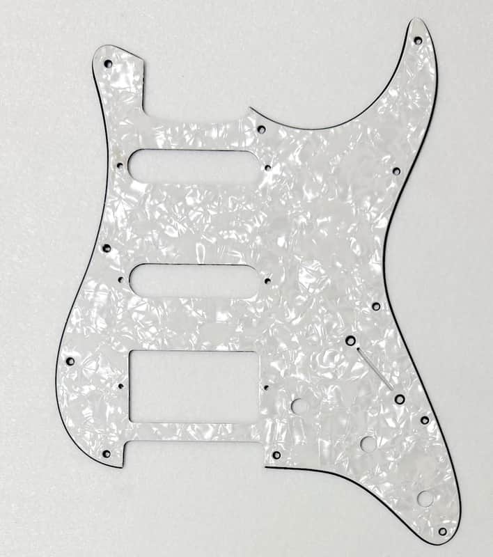 Pickguard for Fender HSS Stratocaster, 11 Hole, 3-Ply, Cream image 1