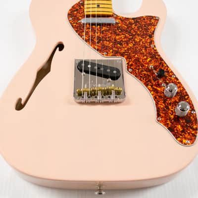 Fender American Professional II Telecaster Thinline Electric Guitar - Transparent Shell Pink with Maple Fingerboard image 2