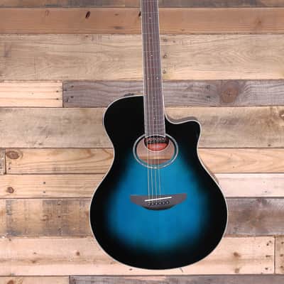 Yamaha APX600 Thinline Acoustic/Electric Guitar Oriental Blue Burst image 4