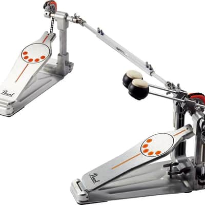 Pearl P932 Demonator Longboard Chain-Drive Double Bass Drum Pedal - Chrome / Orange image 2