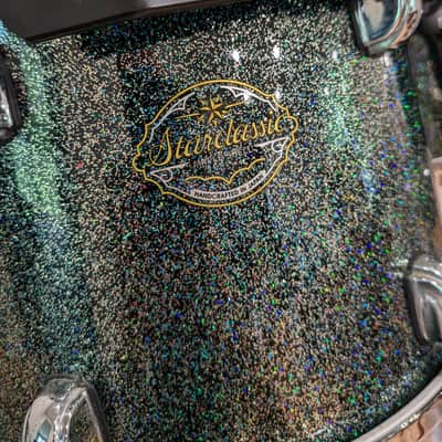 Tama Starclassic Maple 4 Piece Drum Set 1990s - RARE Blue Green Sparkle image 12