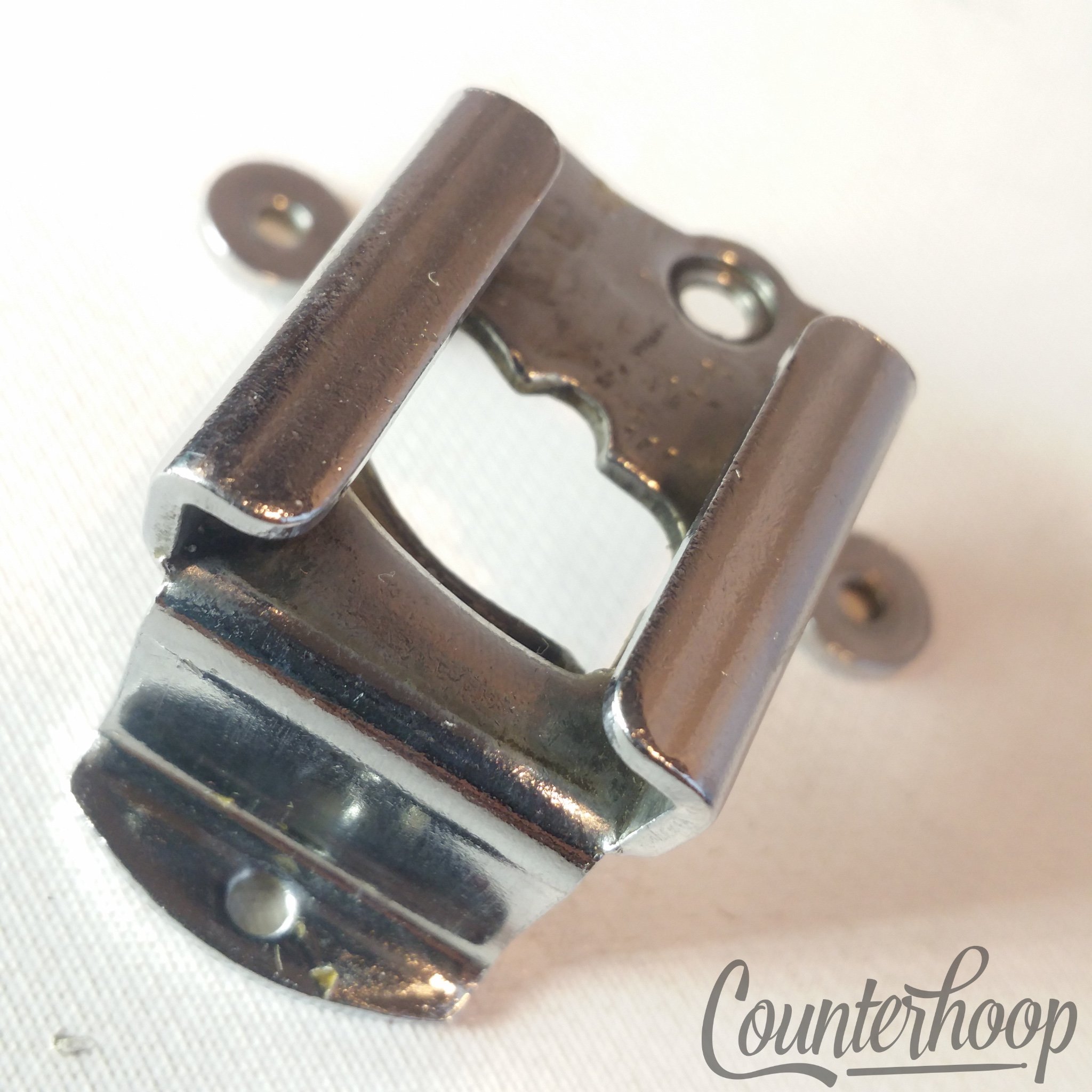 Slingerland 3/Three-Point Throw-Off/Strainer Backing Plate Radio King 50s Chrome - Fair / 6.95/24.95 — main photograph