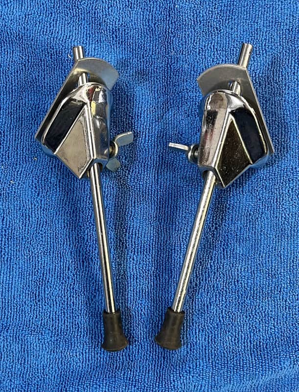 Vintage Bass Drum Spurs And Mounts, Chrome Good Condition image 1