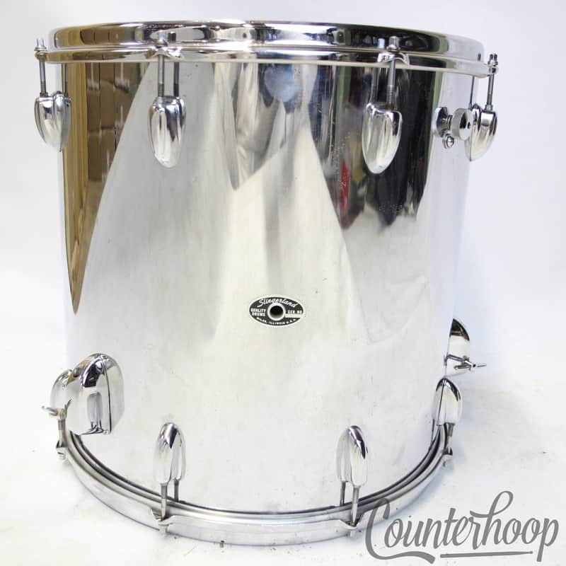 Slingerland 16x16"Chrome Over Wood Floor Tom Drum Vintage'70 Niles COW Choc Milk image 1
