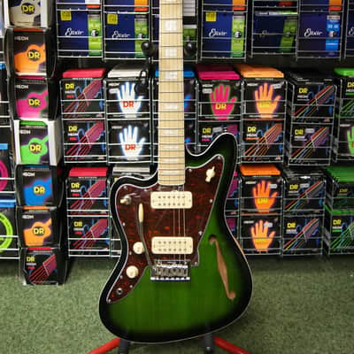 Revelation RJT60M TL semi acoustic guitar in greenburst L/H image 1