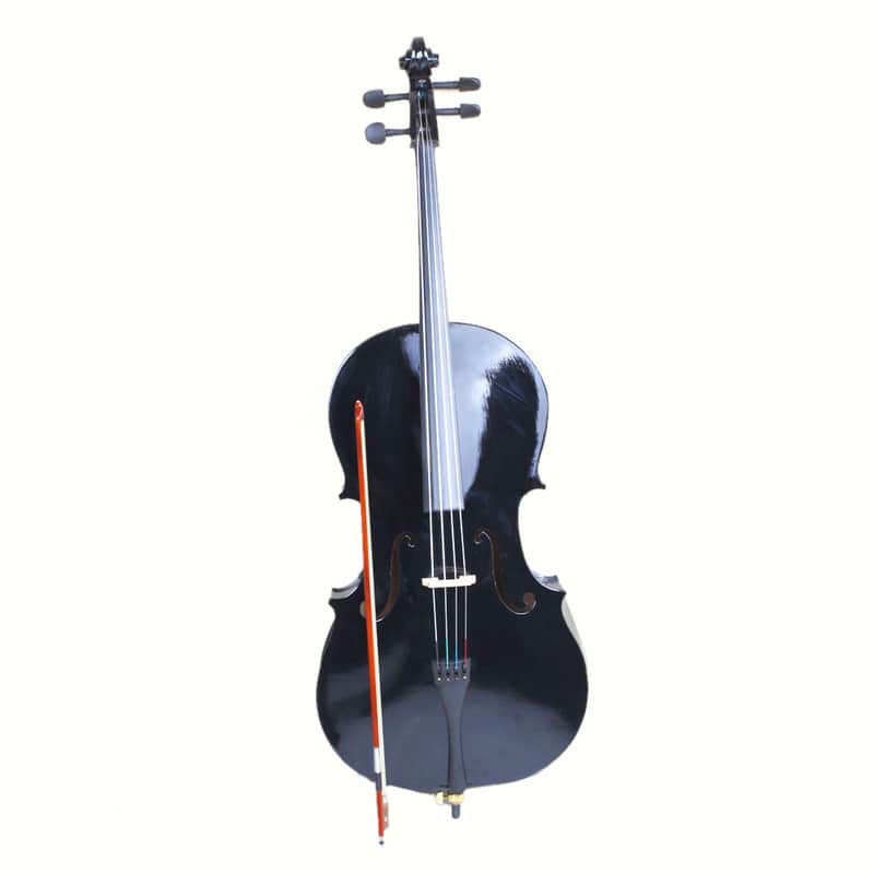 🎅🎄 For Pros and Beginners! Jet Black Cello +Case/Bag +Bow +Wax! image 1