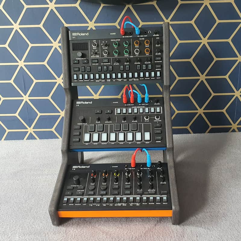 Roland Aira Compact S1 J6 T8 E4 - Black Valchromat Triple Stand from Synths And Wood image 1