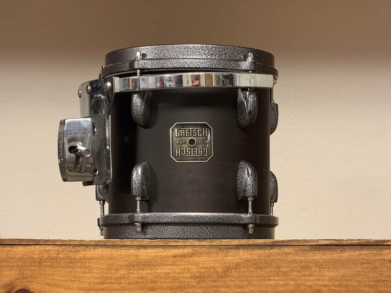 90's Gretsch Broadkaster 8" Satin Ebony 8x8 Jasper Rack Tom image 1