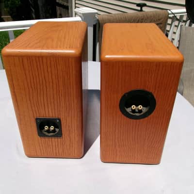 Pickup Mass Vintage Focal Bookshelf Speakers w Custom Solid Oak Cabintets France image 5