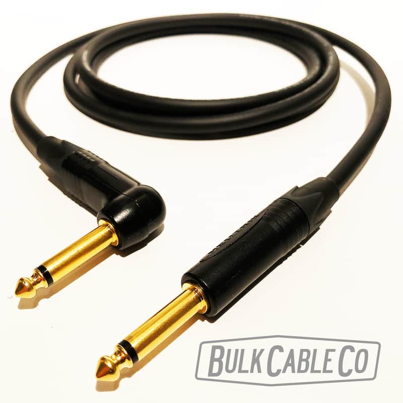5 FT - Mogami 3082 Speaker Cable - Amp To Cab - Neutrik Gold Right Angle To Straight Connectors image 1