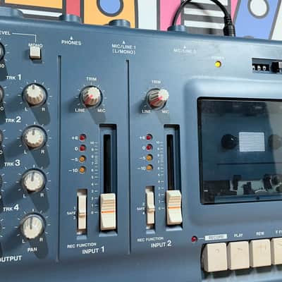 [Excellent] TASCAM Porta 02 Ministudio 4-Track Cassette Recorder - Blue image 2