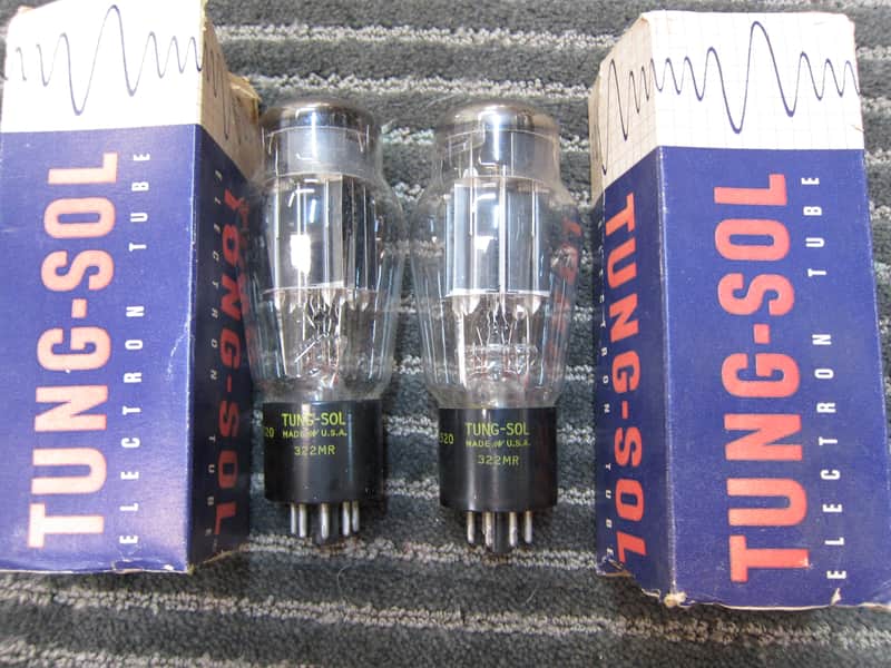 Pair NOS Tungsol 6520 Triode Power Tubes, 1960s, Matching Batch Numbers, Military Spec, Matching Balanced New Test Results,Superb, USA 1960s image 1
