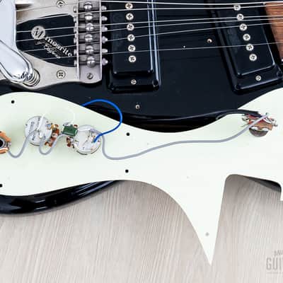 1990s Mosrite Ventures Model Super Custom '65 Black w/ Vibramute & Case, Japan Kurokumo image 18