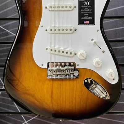 Fender 70th Anniversary American Vintage II 1954 Stratocaster Electric Guitar 2 Colour Sunburst image 1
