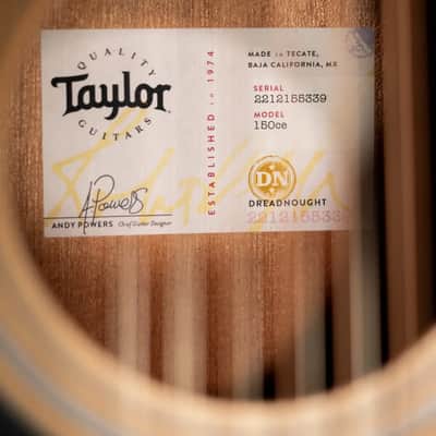 Taylor 150ce Left-Handed 12-String Dreadnought Acoustic/Electric Guitar - Natural with Gig Bag image 14