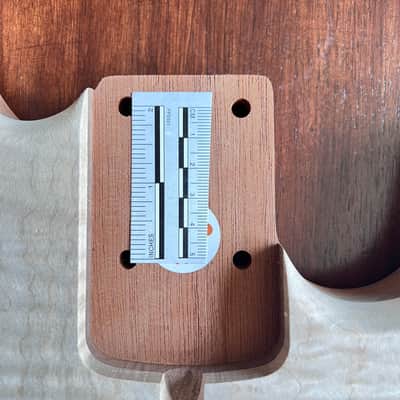 high end Offset Bass Body Unfinished Deep Curly Maple Top / Walnut Accent/ Solid One-piece Mahogany Back- limited Luthier Supply R2 image 10
