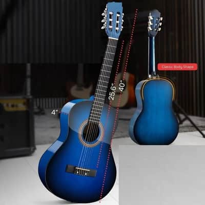 39" 6-String Classical Acoustic Guitar for Beginner and Adult (Blue Burst) image 2