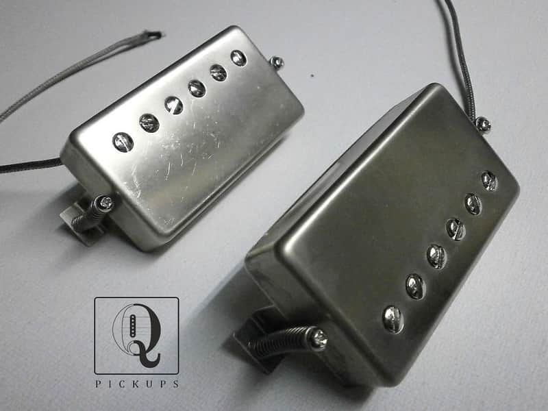 Humbucker Pickups PAF Nickel Silver RAW covers Vintage Gibson Custom Order by Q pickups image 1