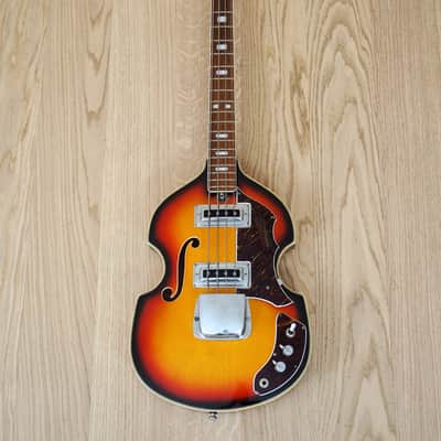 1960s Teisco Violin Bass Vintage w/ Scroll Headstock Japan, FB-2