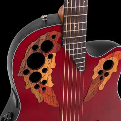 Ovation CE44 Celebrity Series Elite Mid-Depth Acoustic-Electric Guitar Ruby Red image 9