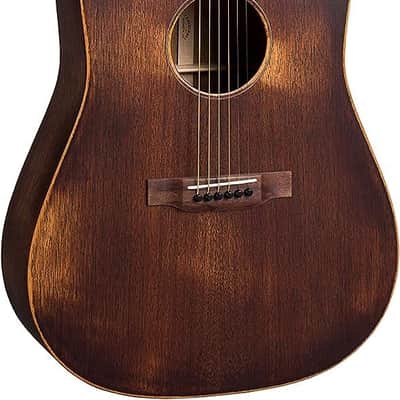 Martin Guitar D-15M StreetMaster with Gig Bag, Acoustic Guitar for the Working Musician, Mahogany Construction, Distressed Satin Finish, D-14 Fret, and Low Oval Neck Shape image 1