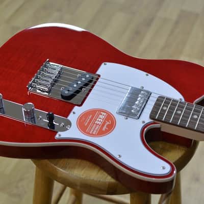 Fender Squier Affinity Series Telecaster FMT SH Electric Guitar, Crimson Red Transparent image 3