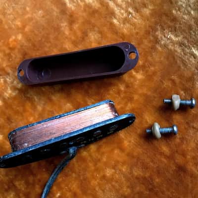Fender Musicmaster Pickup / Pots / Jack / Brown cover Complete Original Wiring Harness 1964 64 image 9