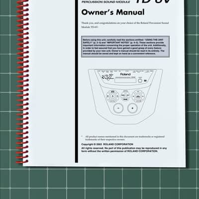 Roland TD-6V — Owners Manual User Guide Instructions — 147 Pages — USA Made