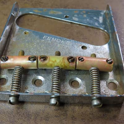 AGED Fender USA PAT PENDING Telecaster BRIDGE vintage 3 saddle RELIC 52 Tele Nocaster MEDIUM-HEAVY relic image 3