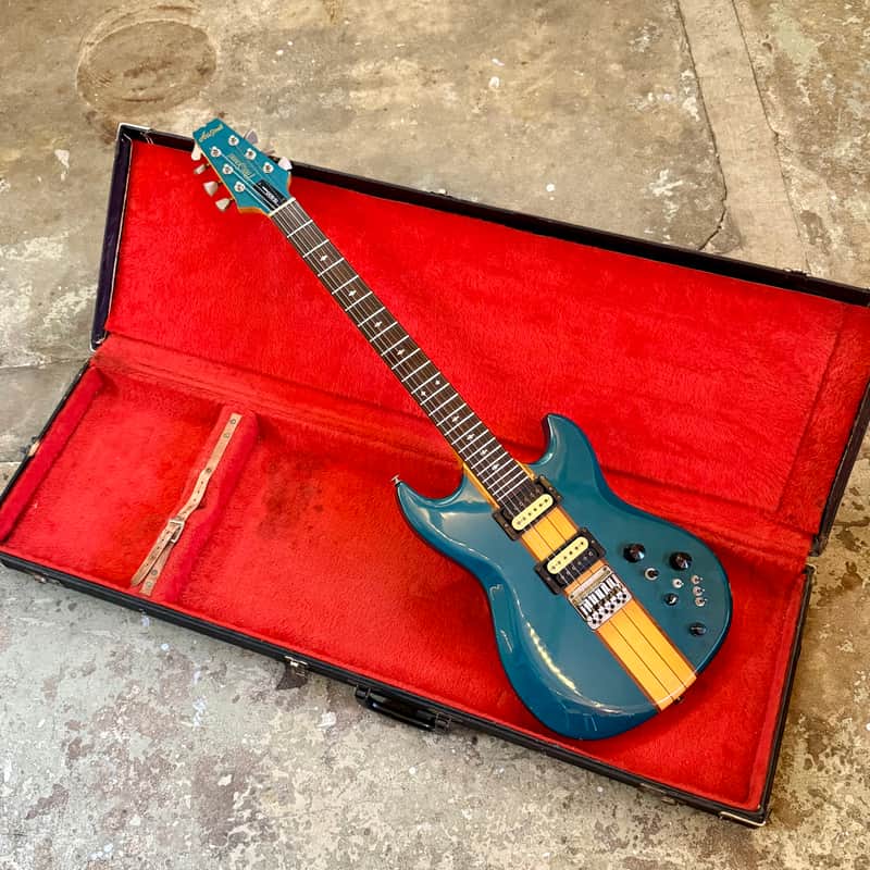 Aria Pro II Tri-Sound TS-500 1980 - Teal neck thru original vintage MIJ Japan image 1