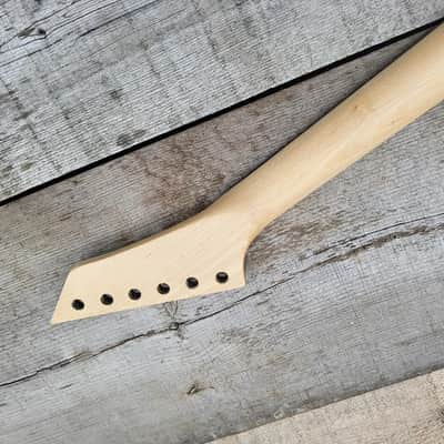 Reverse headstock 22 fret Shred Guitar Neck Replacement 25.5 scale Steel frets fast neck DIY image 5